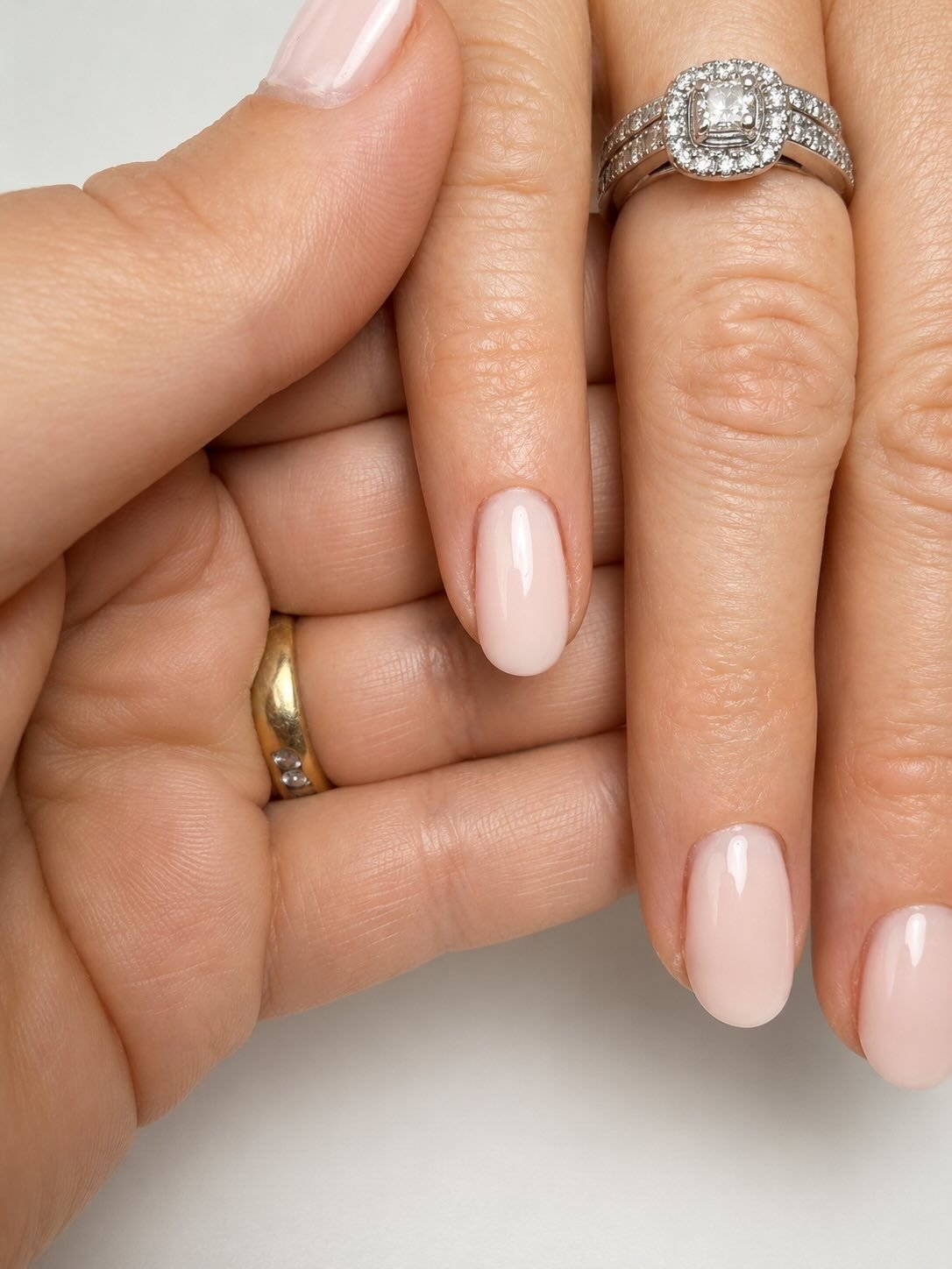 A sheer pink gel manicure by Jess at Kings Hill Manicures